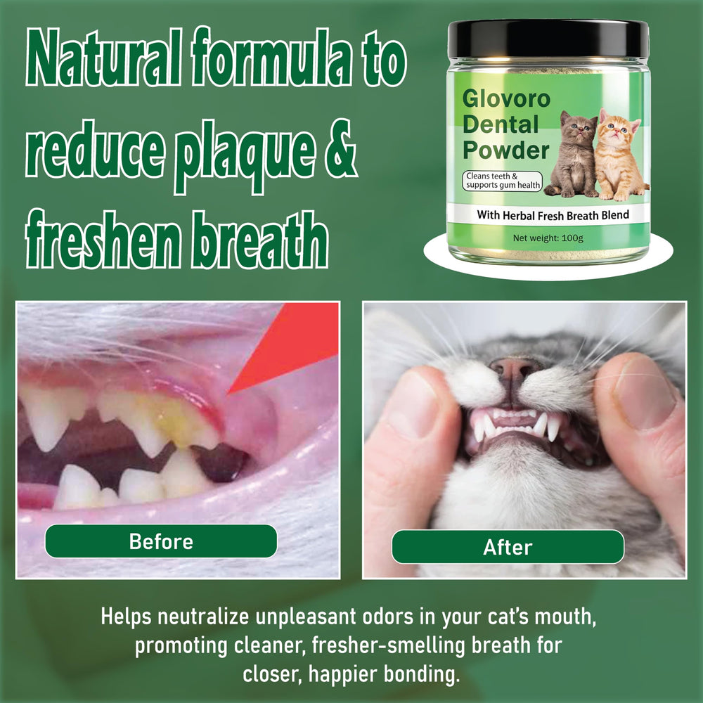 Voererh Glovoro Poudre Dentaire pour chat – mélange facile dans l'alimentation