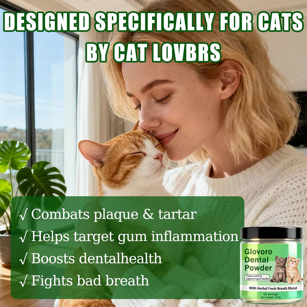 Voererh Glovoro Poudre Dentaire pour chat – lutte contre le tartre