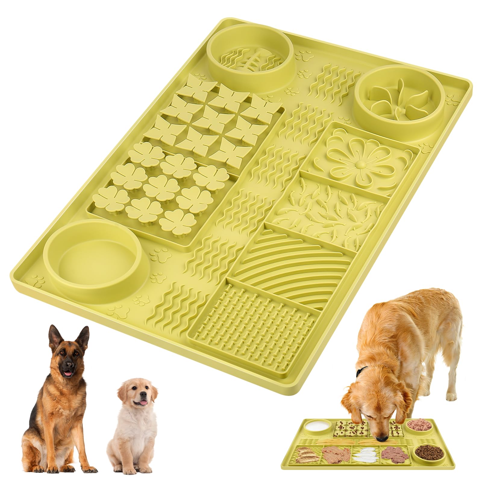 Tapis alimentaire Vokolesd 80x50 cm, espace généreux pour repas et léchage.