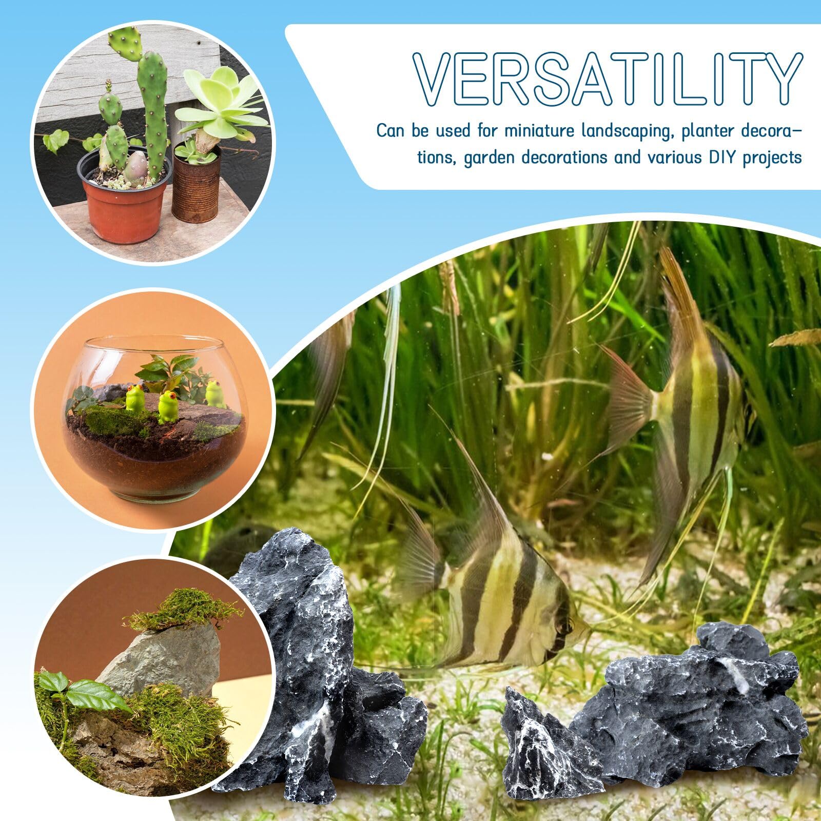 VOKOY Pierres Seiryu, décor polyvalent pour terrariums et jardins miniatures.
