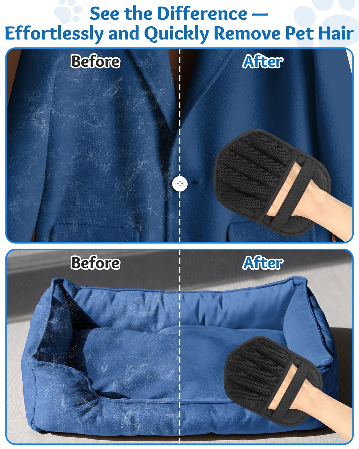 Les gants Vokvaktak utilisent une électrostatique pour attirer les poils.
