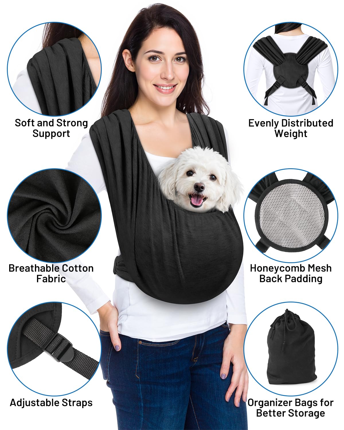 Vokvaktak porte-sling dos rembourré, soutien dorsal.