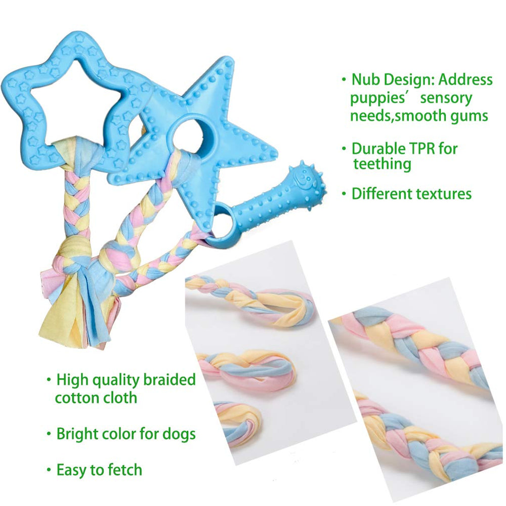 Volacopets — étoiles et formes variées, textures stimulantes pour la mastication des chiots.
