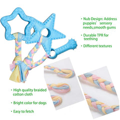 Volacopets — étoiles et formes variées, textures stimulantes pour la mastication des chiots.