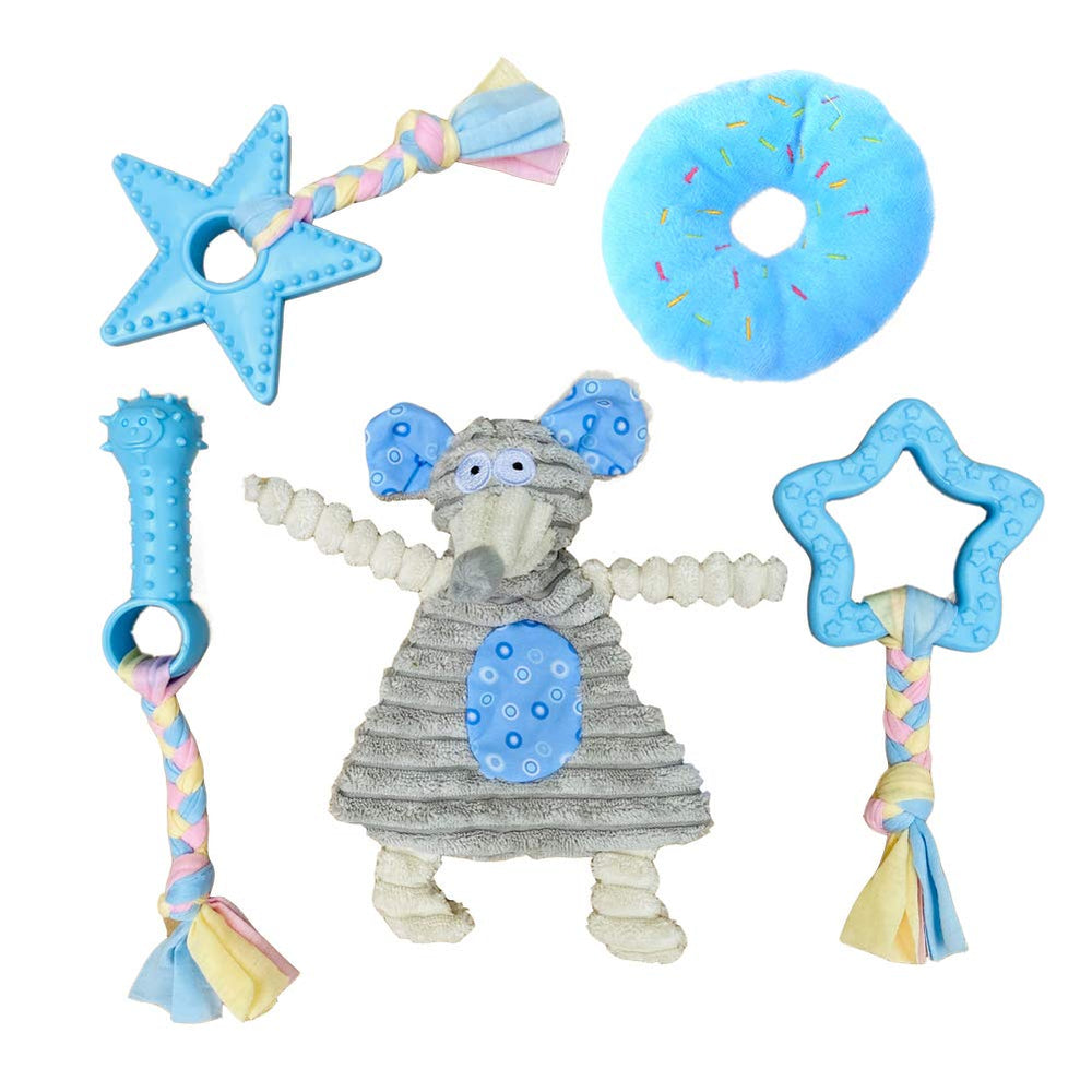 Volacopets — maison bleue pour chiot, idéal pour des jeux calmes et le confort.