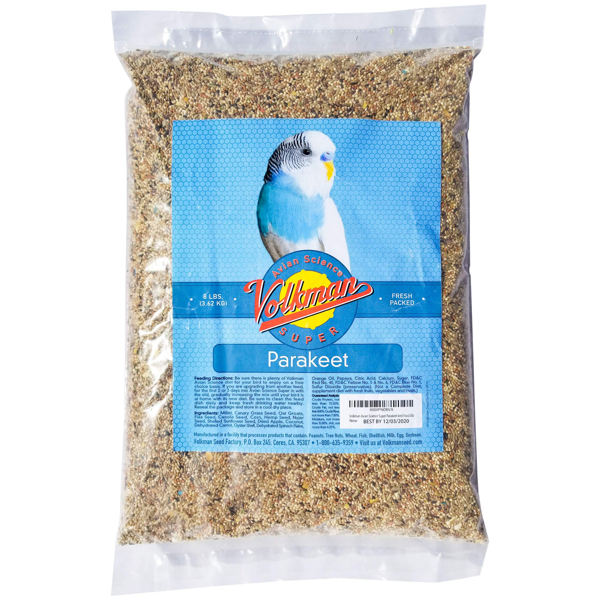 Volkman AS Super Perruche – sachet nourriture, alimentation équilibrée pour perruches.