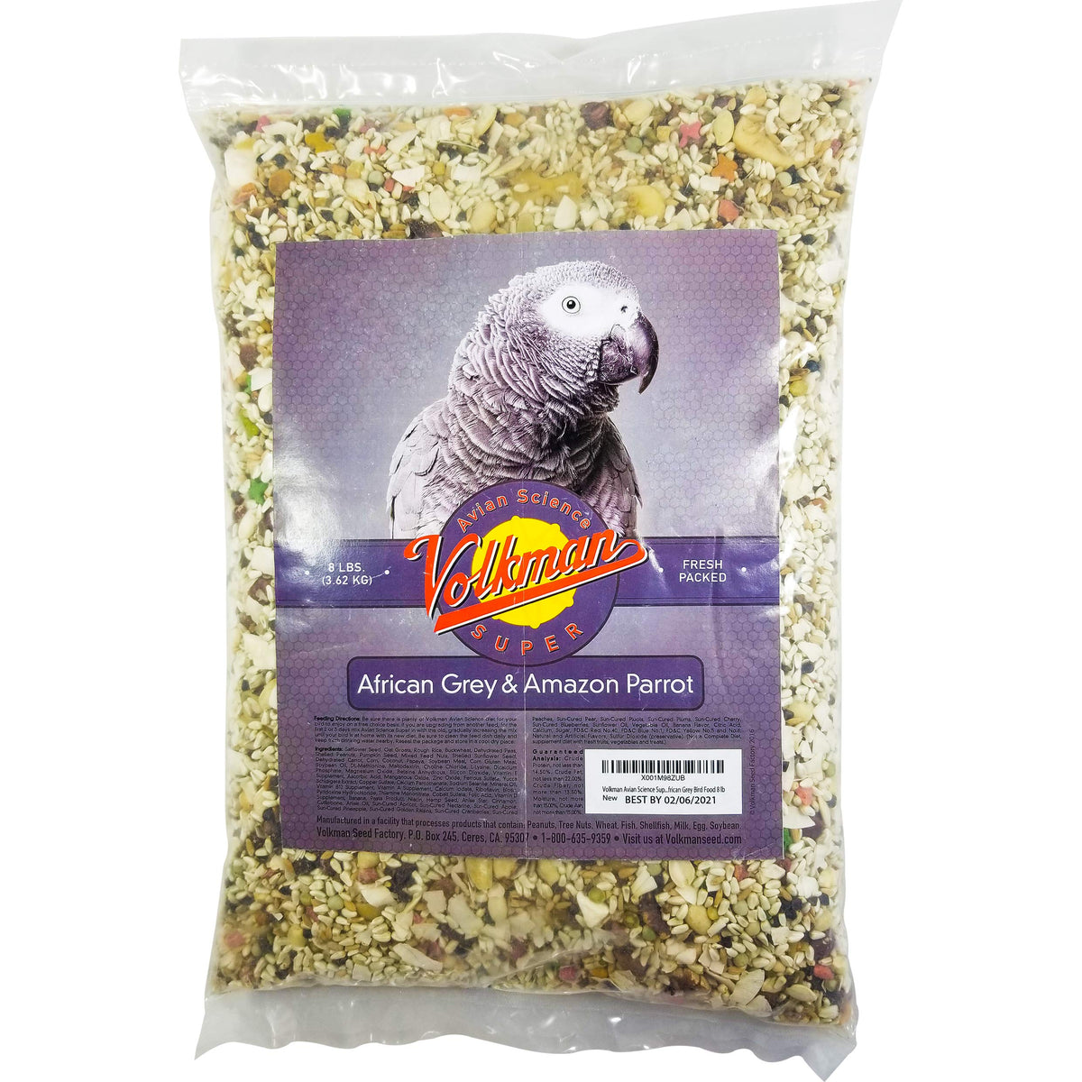 Volkman Avian Science: alimentation gris d’Afrique, format pratique de 8 livres pour le stockage.