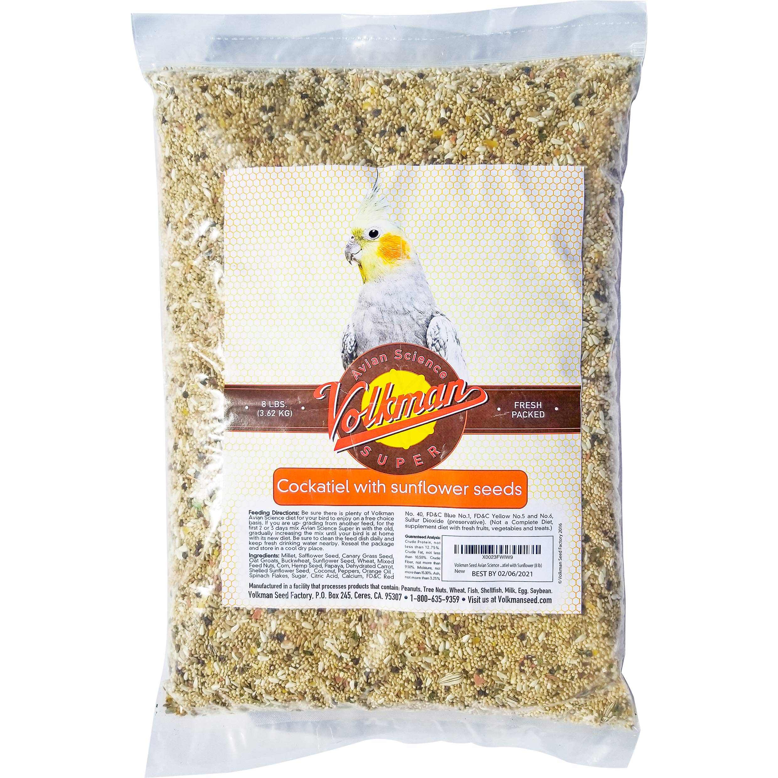 Volkman Sciences Aviaires Calopsitte Tournesol: nourriture équilibrée pour calopsittes actives