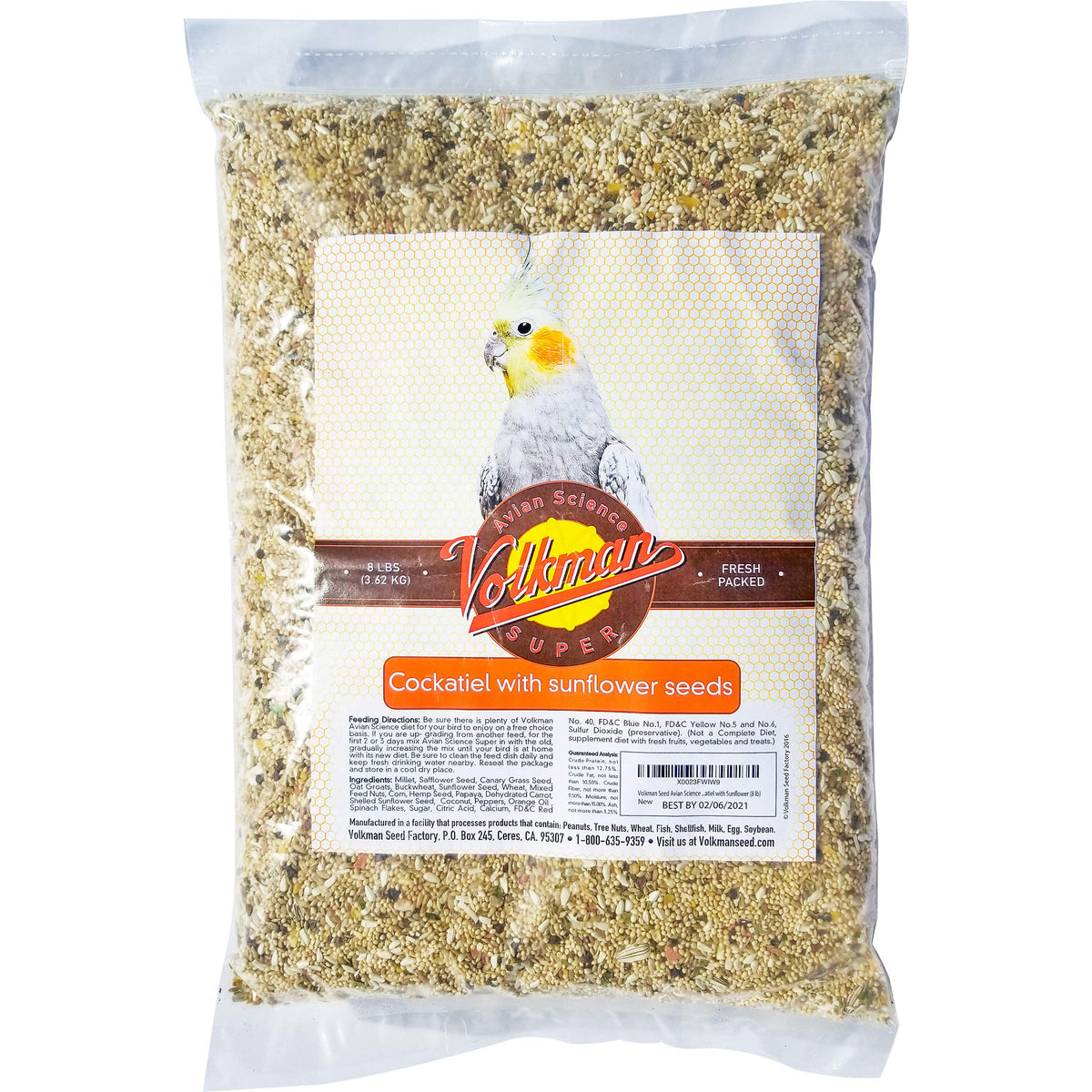Volkman Sciences Aviaires Calopsitte Tournesol: nourriture équilibrée pour calopsittes actives