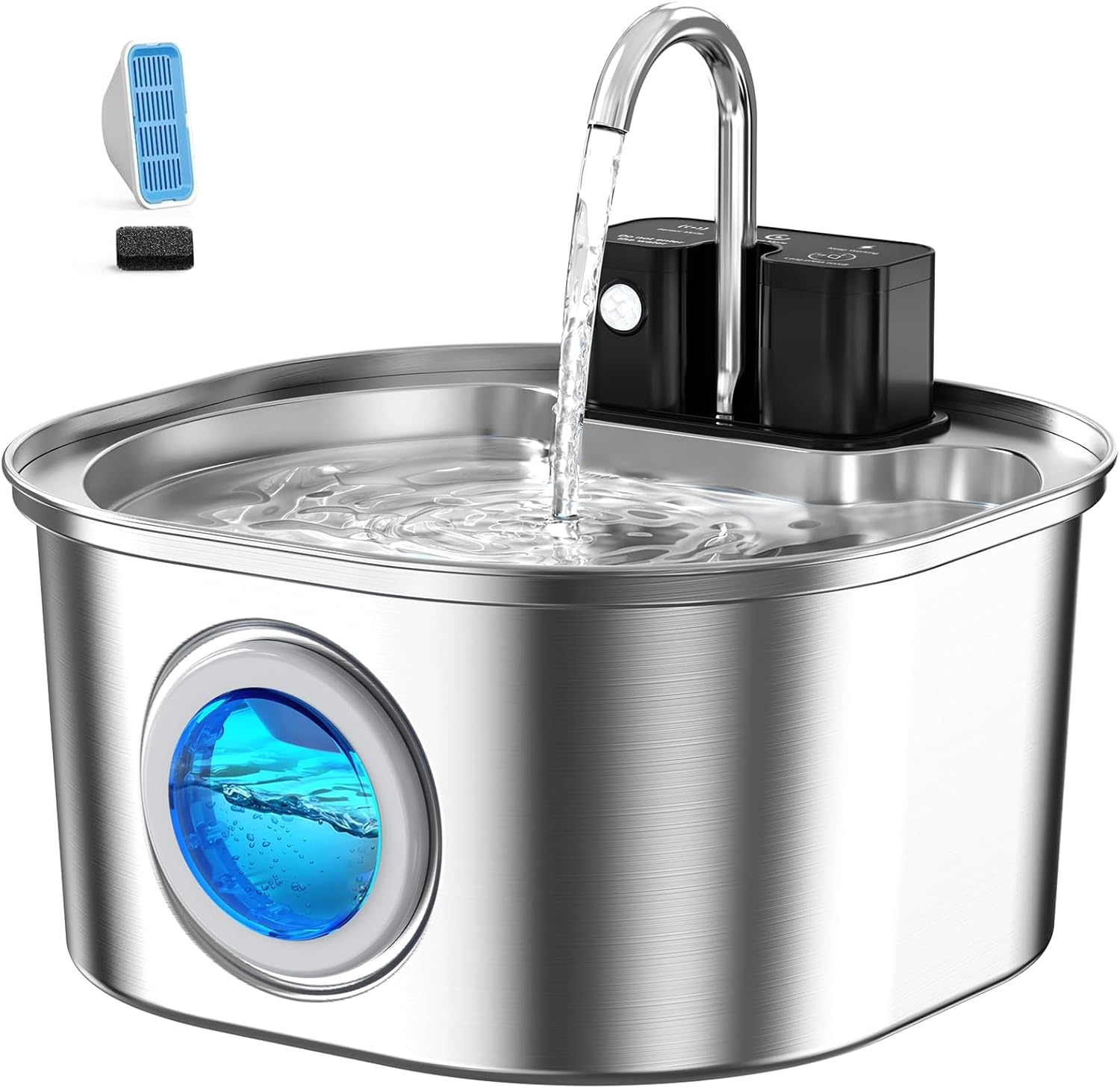 Fontaine Voluas acier inox – eau fraîche et sûre pour votre chat.
