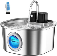 Fontaine Voluas acier inox – eau fraîche et sûre pour votre chat.