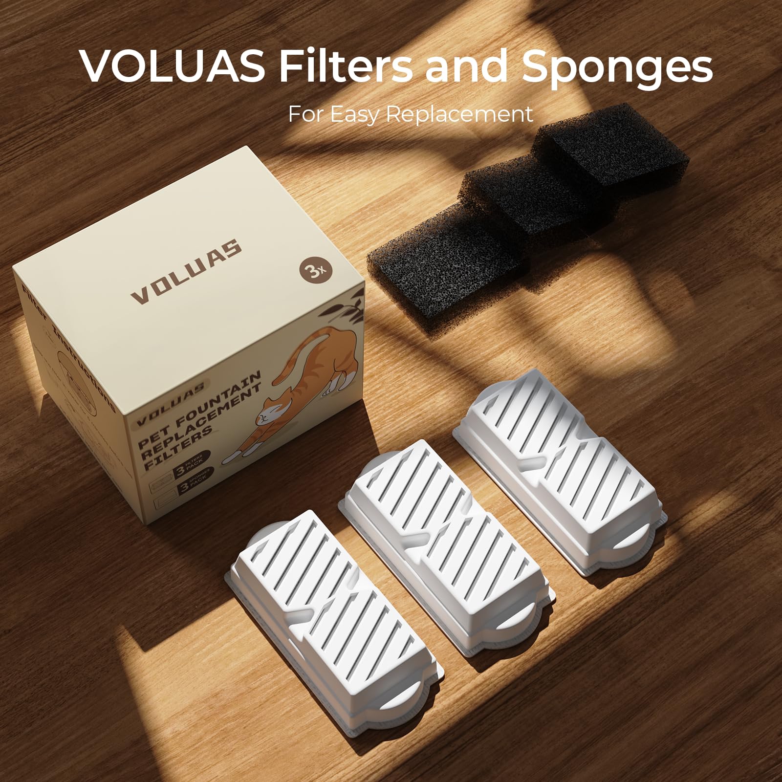 Installation facile des préfiltre et filtre Voluas pour usage quotidien.