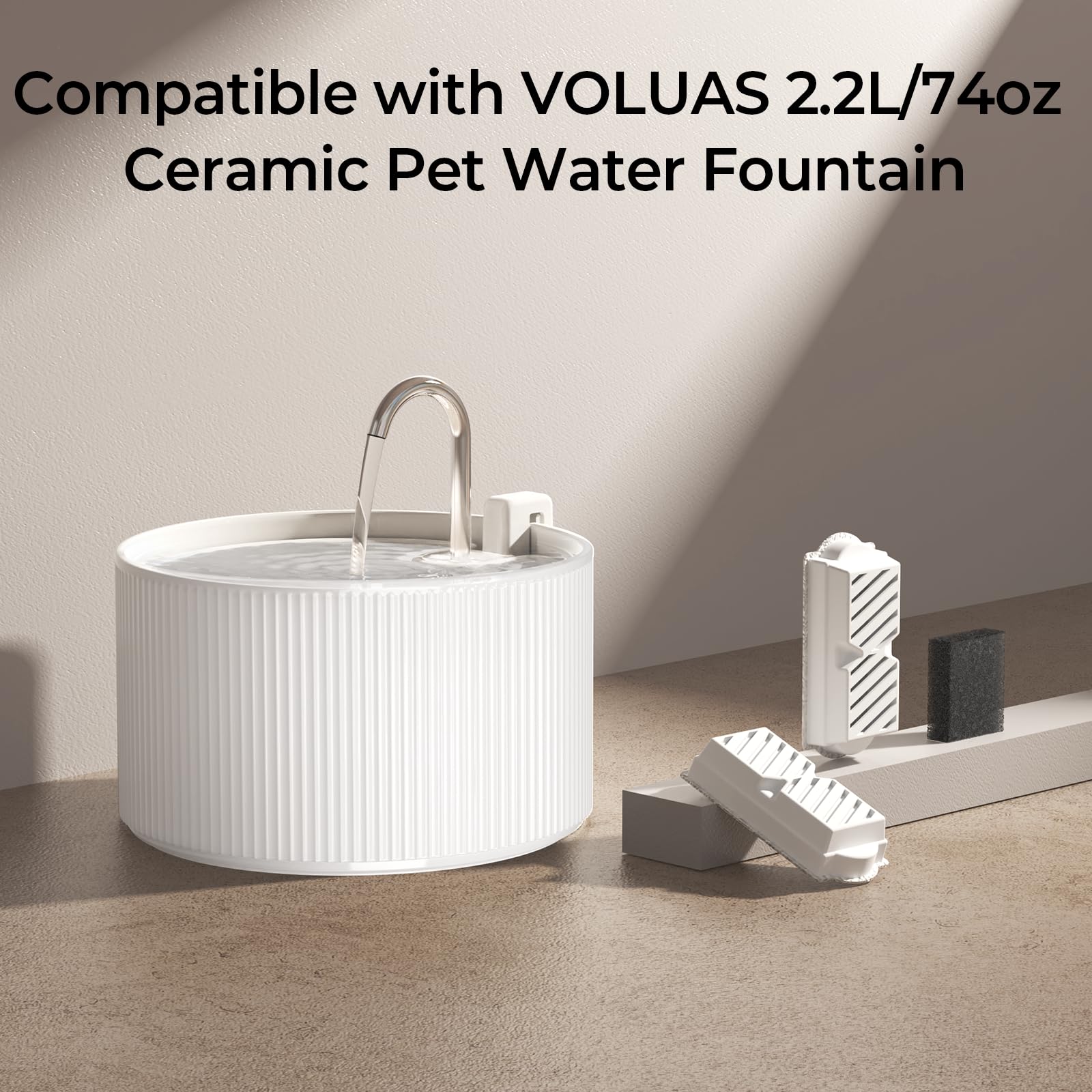 Voluas préfiltre et éponges, filtration améliorée et pompe durable.
