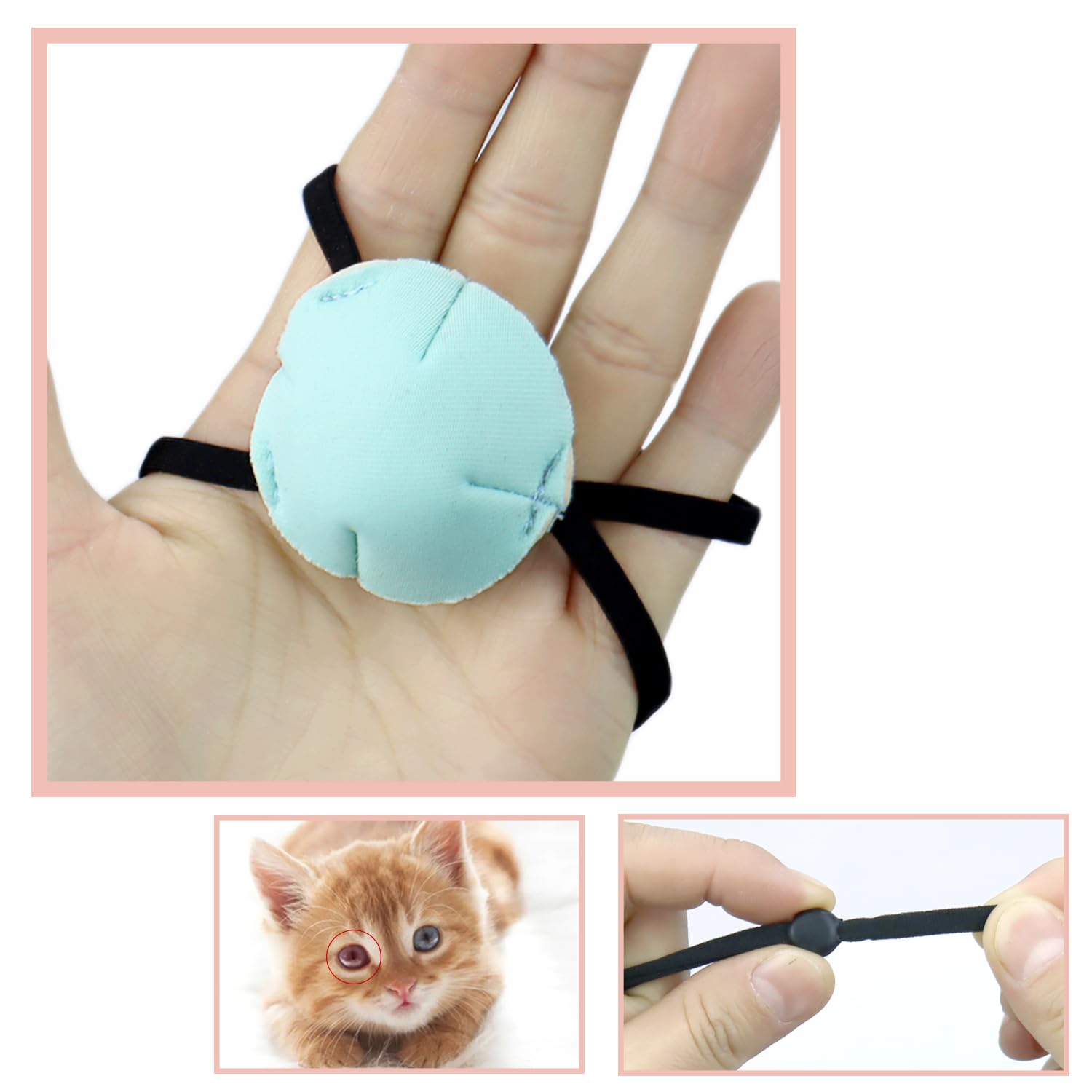 Patch œil vomvomp pour chat, design étanche pour la guérison.
