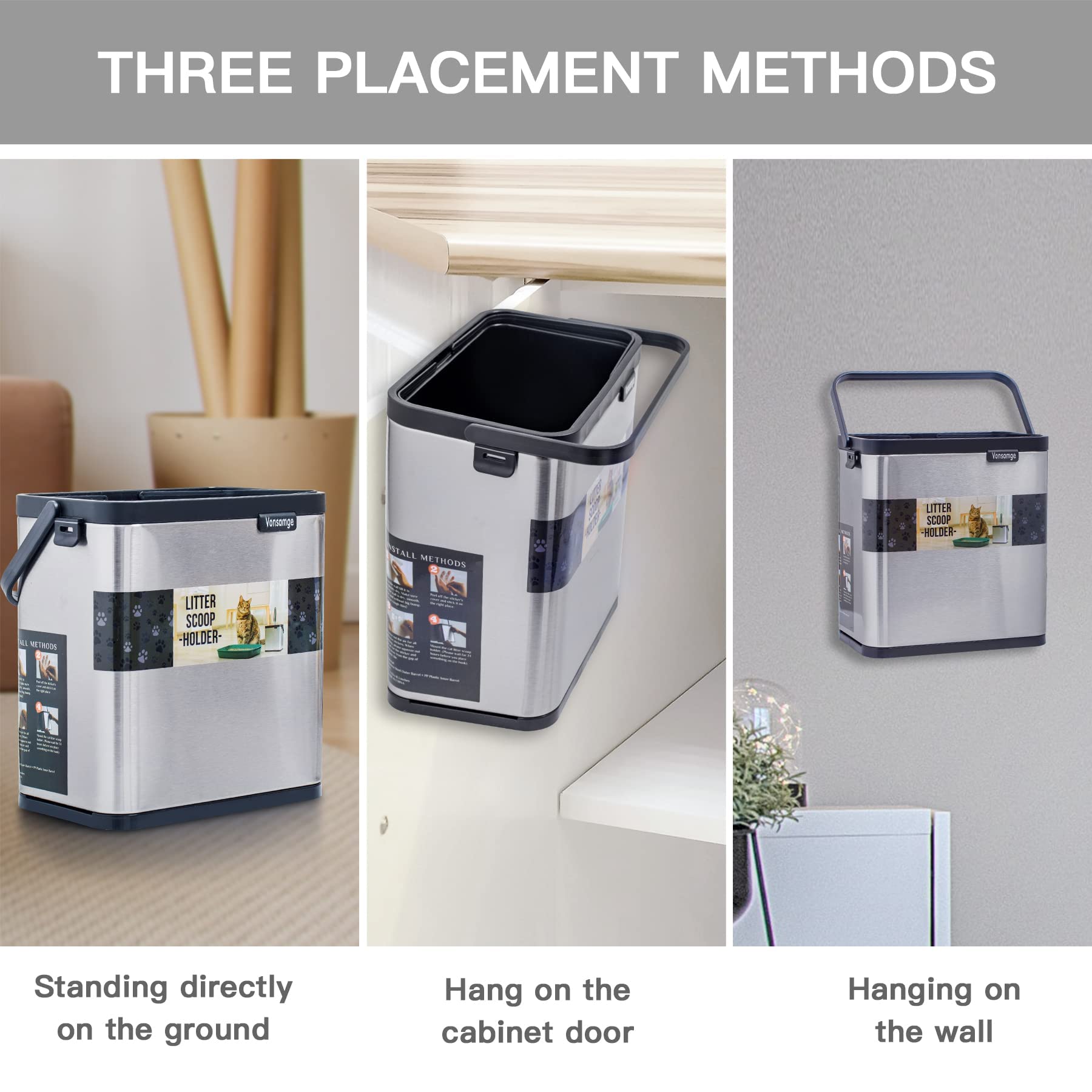Vonsamge rangement proche de la litière: solution pratique et propre.