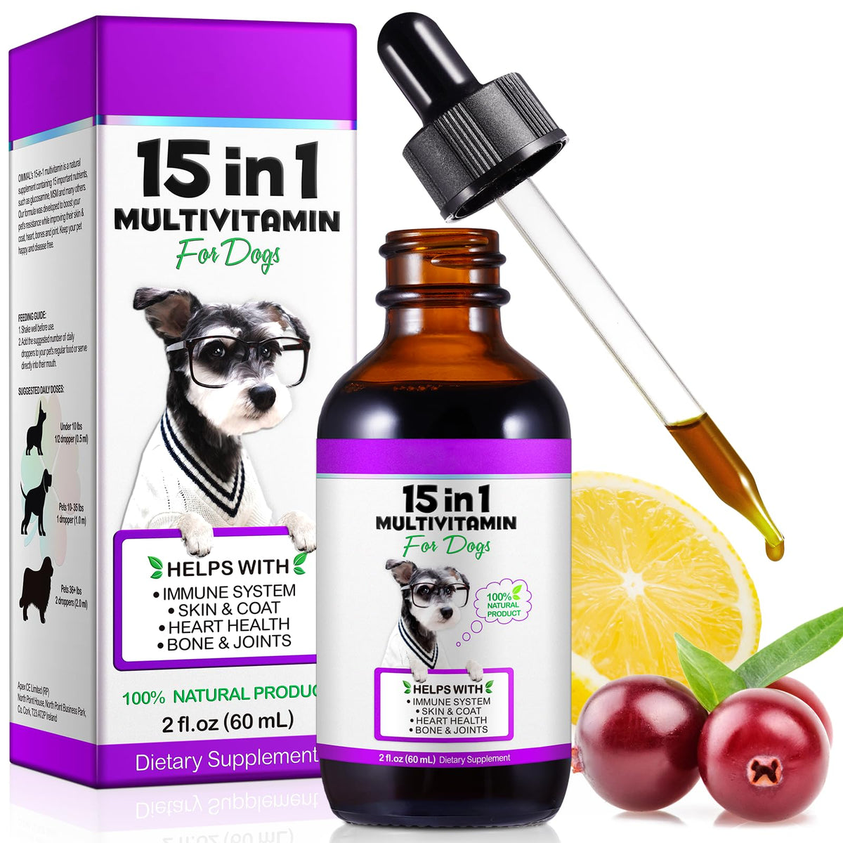 Flacon 60 ml de Vosifsdi Multivitamine chien pour un soutien global