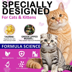 Friandises VOSIFSDIY 15 en 1 faciles à donner, pour le bien-être digestif du chat.
