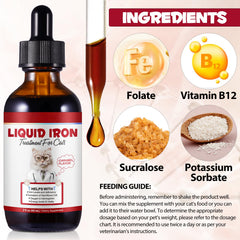 VOSIFSDIY gouttes fer chat folate B12 – complément pour vitalité possible.