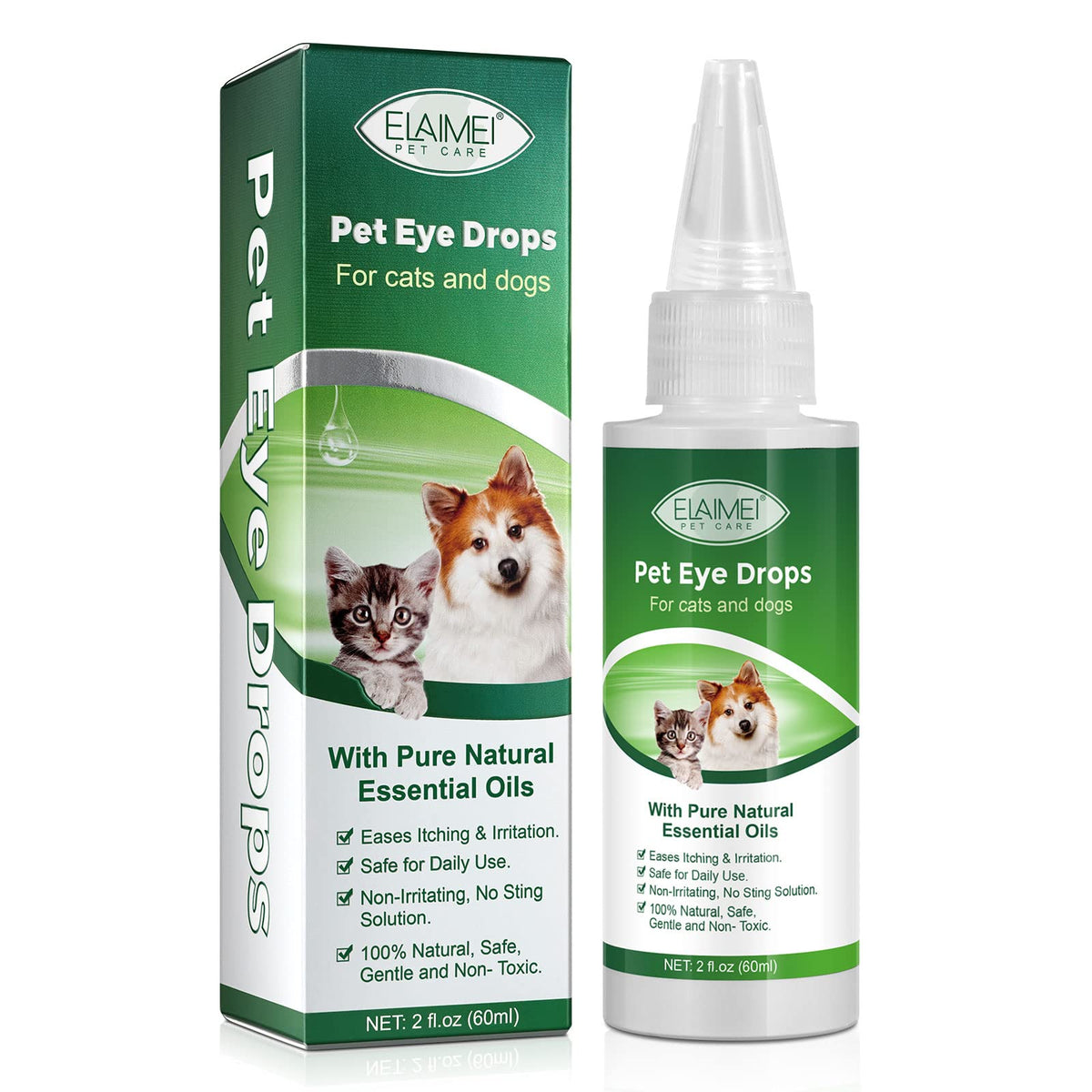 Gouttes oculaires VOSIFSDIY pour chiens et chats, confort et hygiène oculaire.