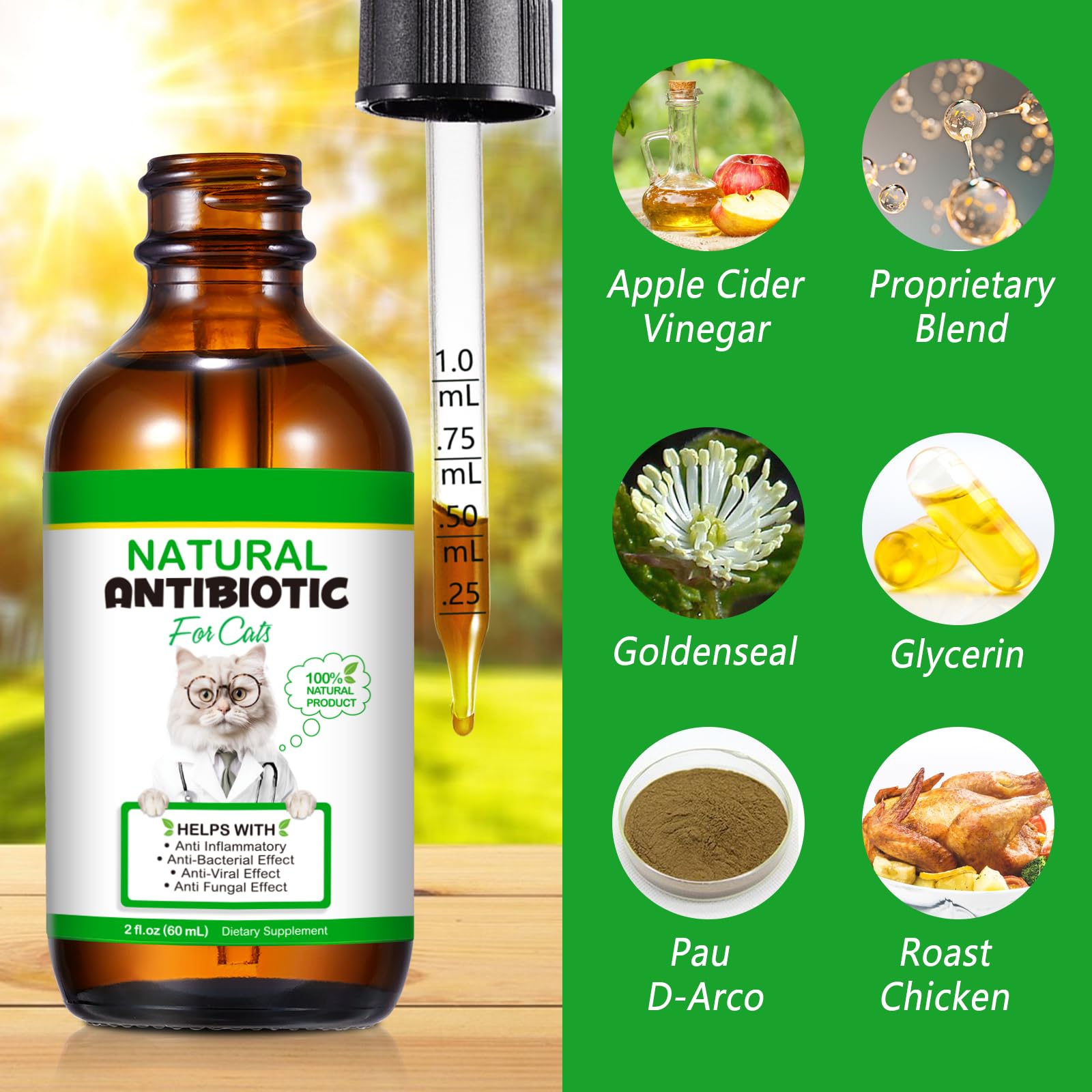 Vosifsdiy ingrédients herbaux chat, sans additifs artificiels pour le bien-être.
