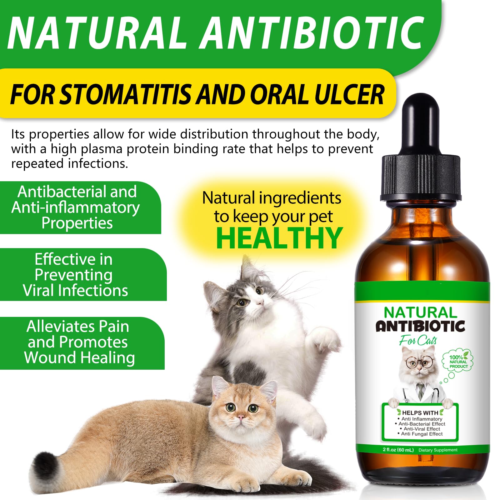 Vosifsdiy qualité naturelle chat, ingrédients sûrs et respectueux des animaux.