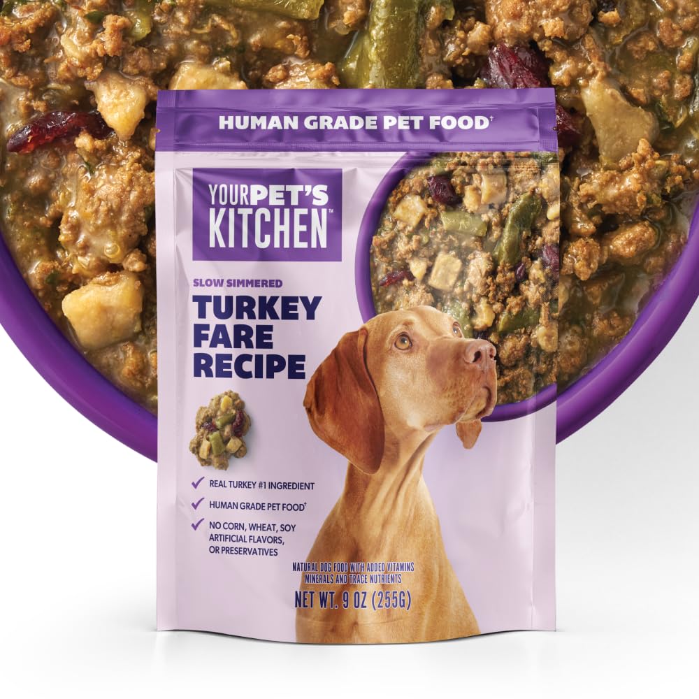 Votre Cuisine Animaux - sachet-dinde-recette-9oz, repas pratique pour chiens adultes.