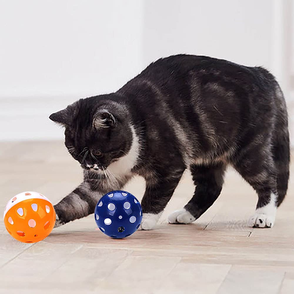 Balle-cloche vert VOVIGGOL pour chat, encourage poursuite et exercice