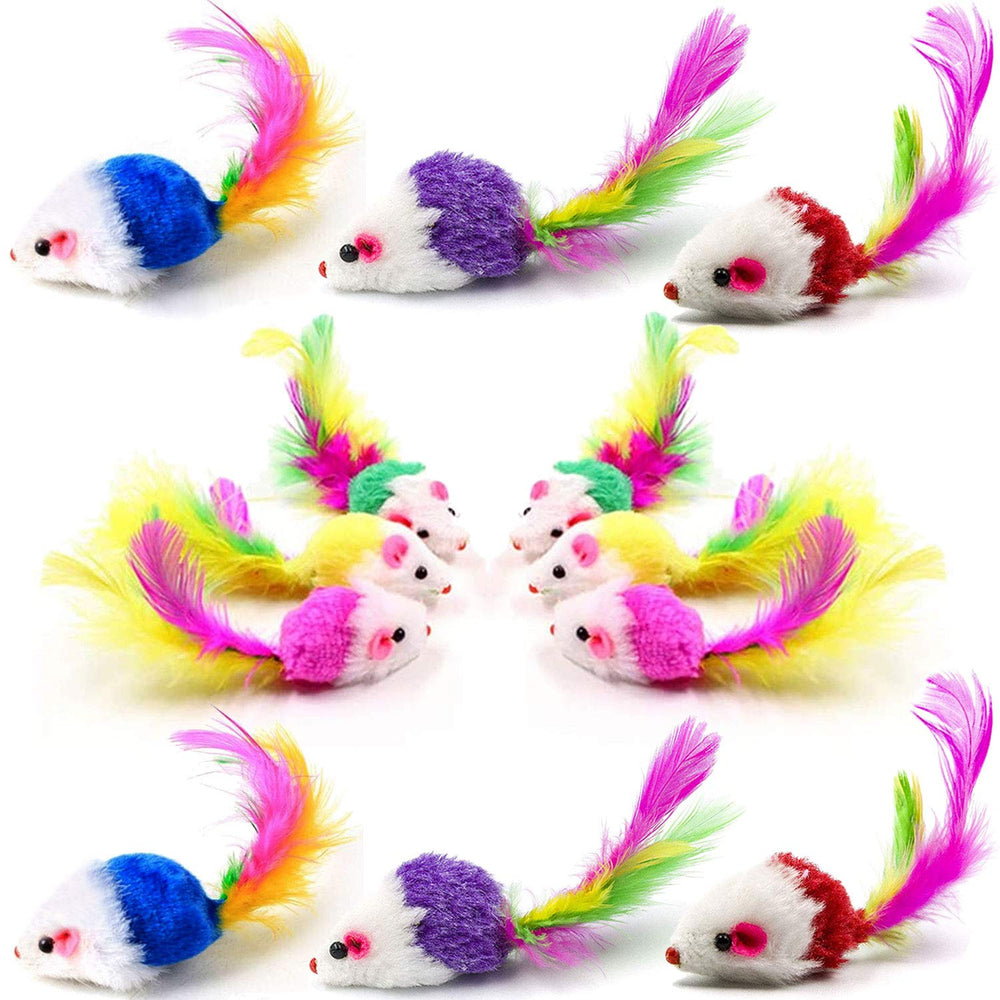 Les souris peluche VOVIGGOL, ensemble de 12, pour divertir votre chat intérieur.