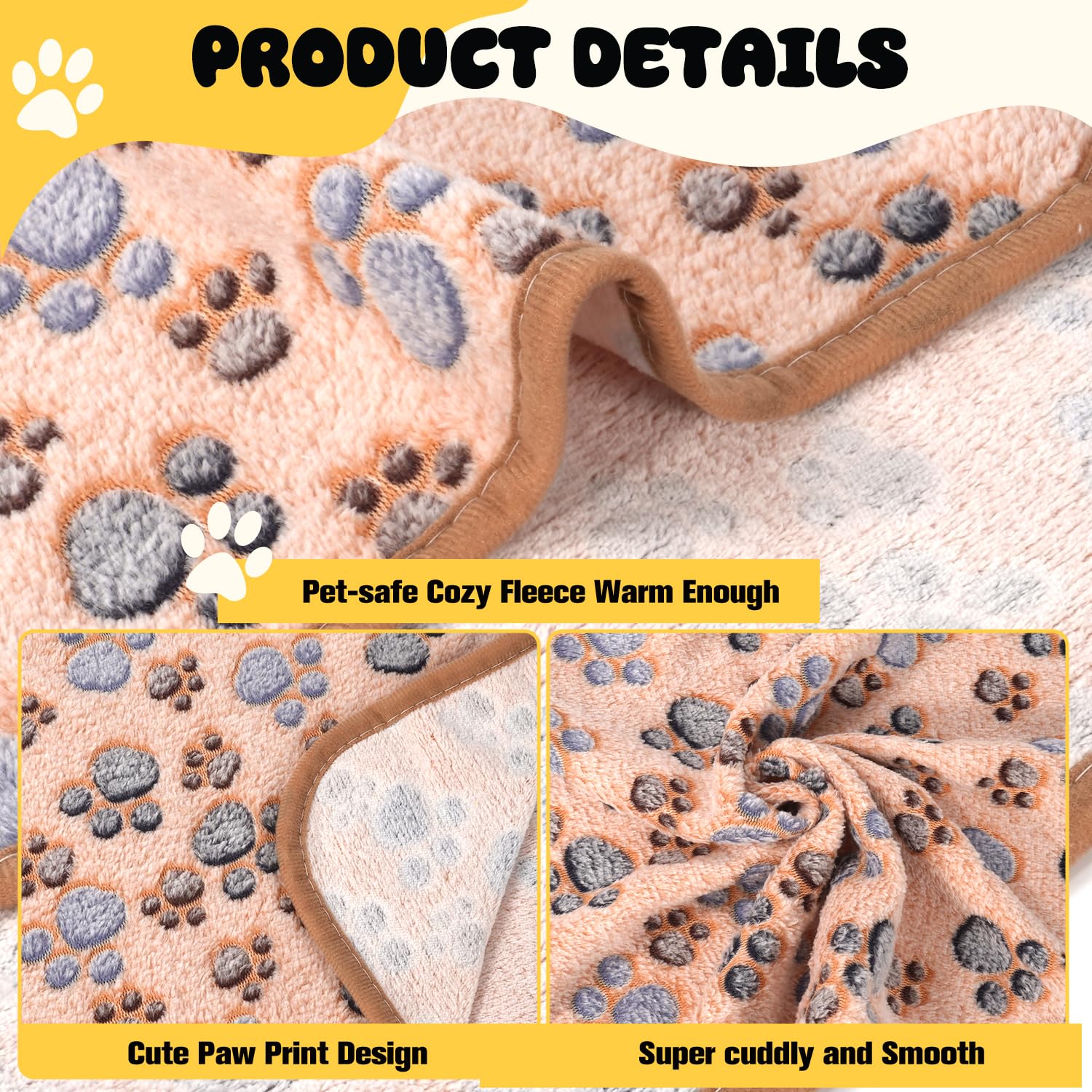 Vowanop-couverture-chien-chat-23x16-velours-coral: douce et résistante, pratique au quotidien.