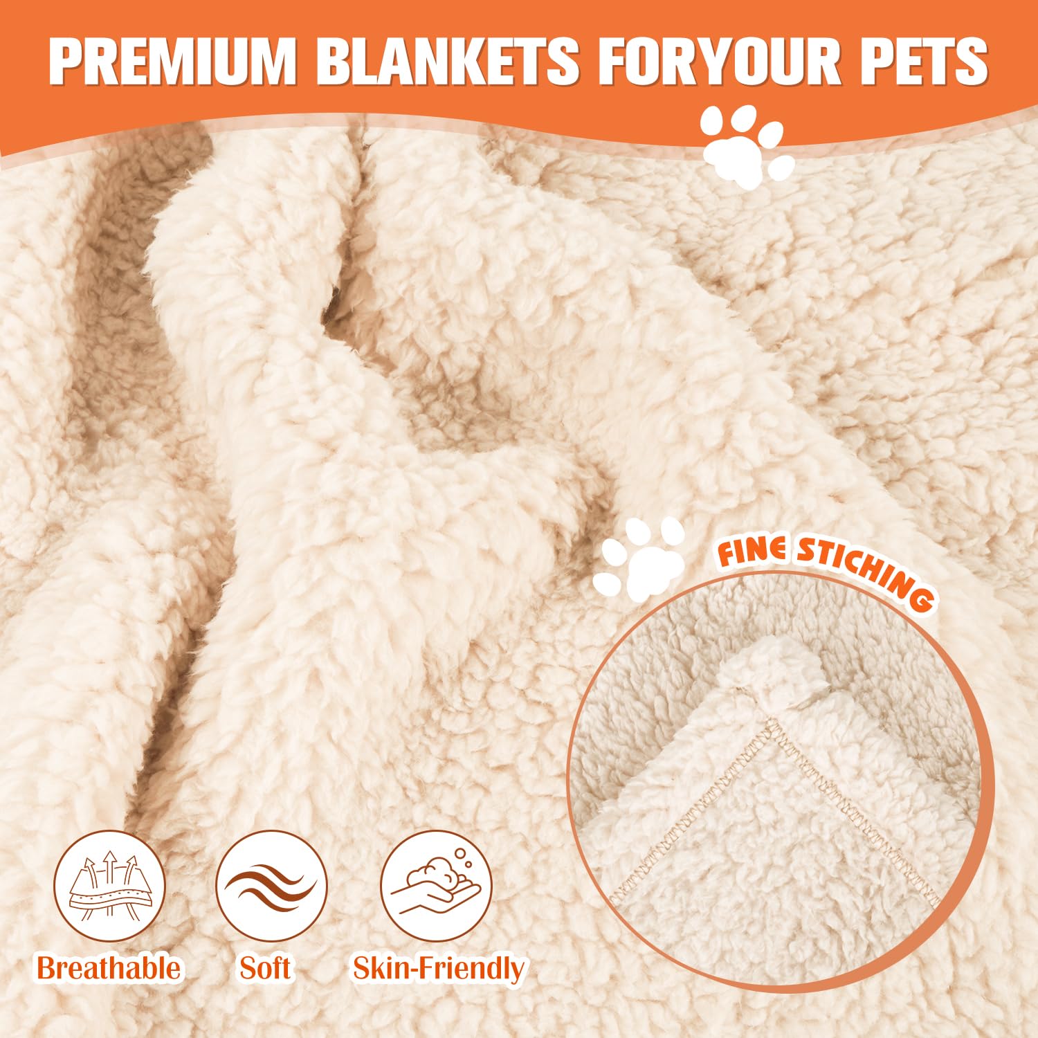 Vowanop Couverture Petits Animaux beige – douce et chaude pour les repos.