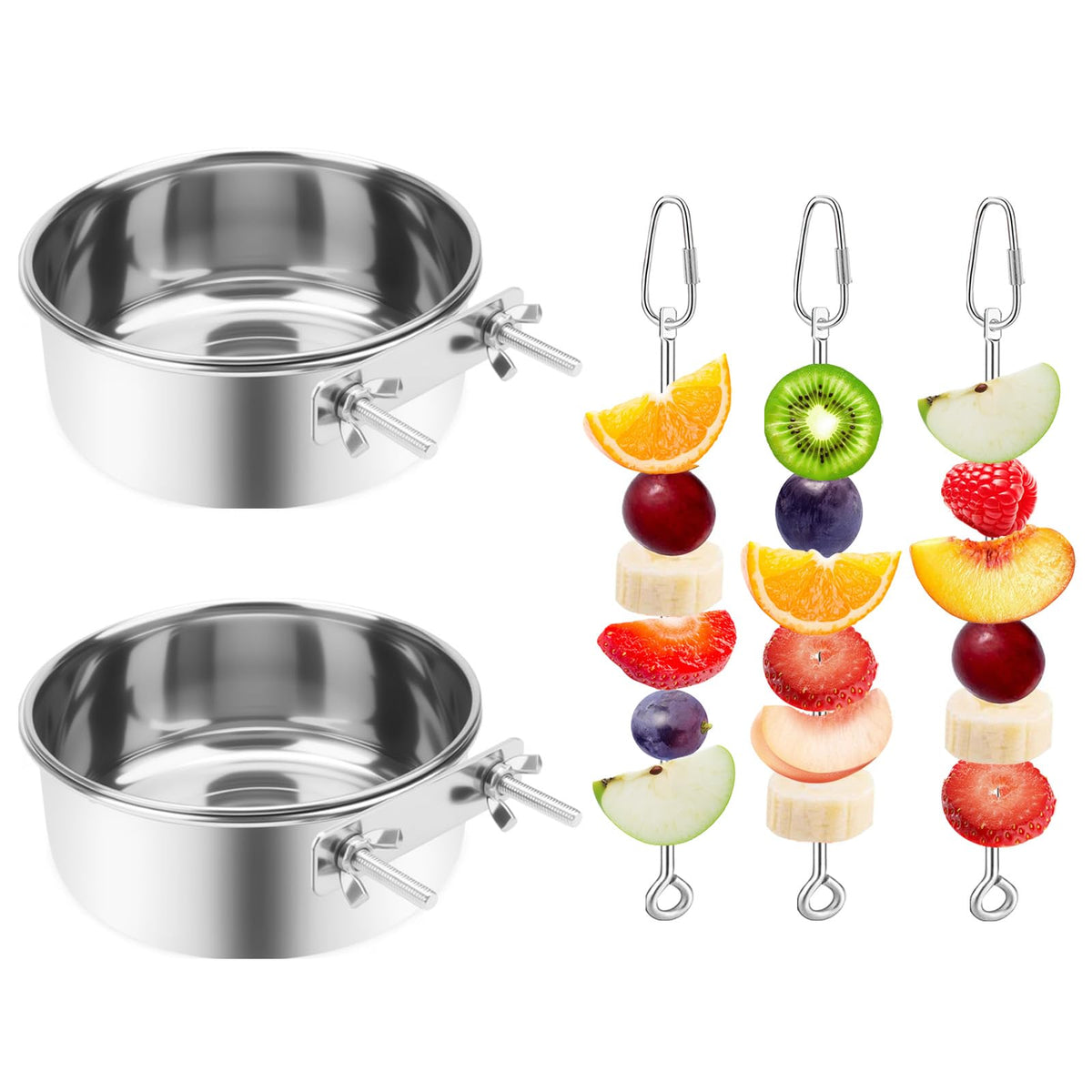 VOXGET bol alimentation oiseaux en acier inoxydable, durable et sûr pour repas.