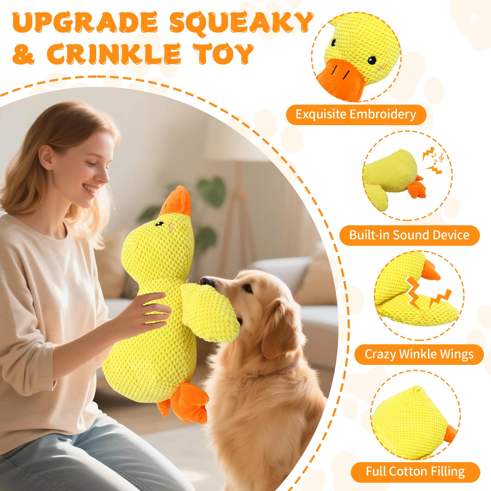 VOXGET canard-bruit-crinkle : bruit de froissement divertissant pour chien.