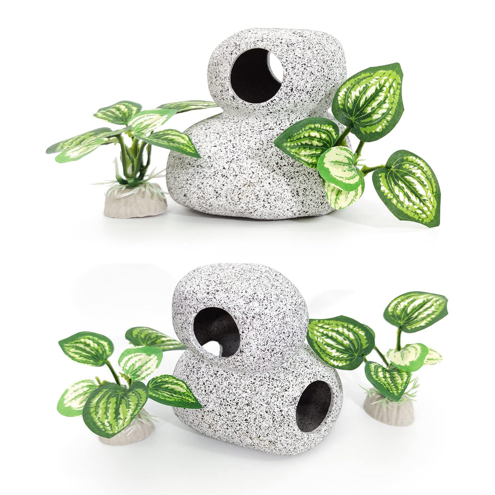 Vtapliea décor caverne et plantes, éclat visuel durable pour l'aquarium.