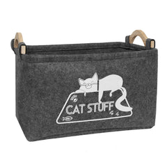 Boîte à jouets pour chat Vumdua avec anse, prête à transporter et organiser.