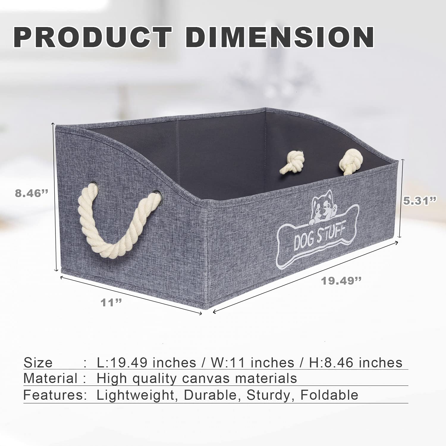Boîte à jouets Vumdua pour chien pliable avec base en carton pour garder la forme