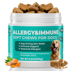 VUN friandises allergie chien – relief potentiel des démangeaisons en bouteille