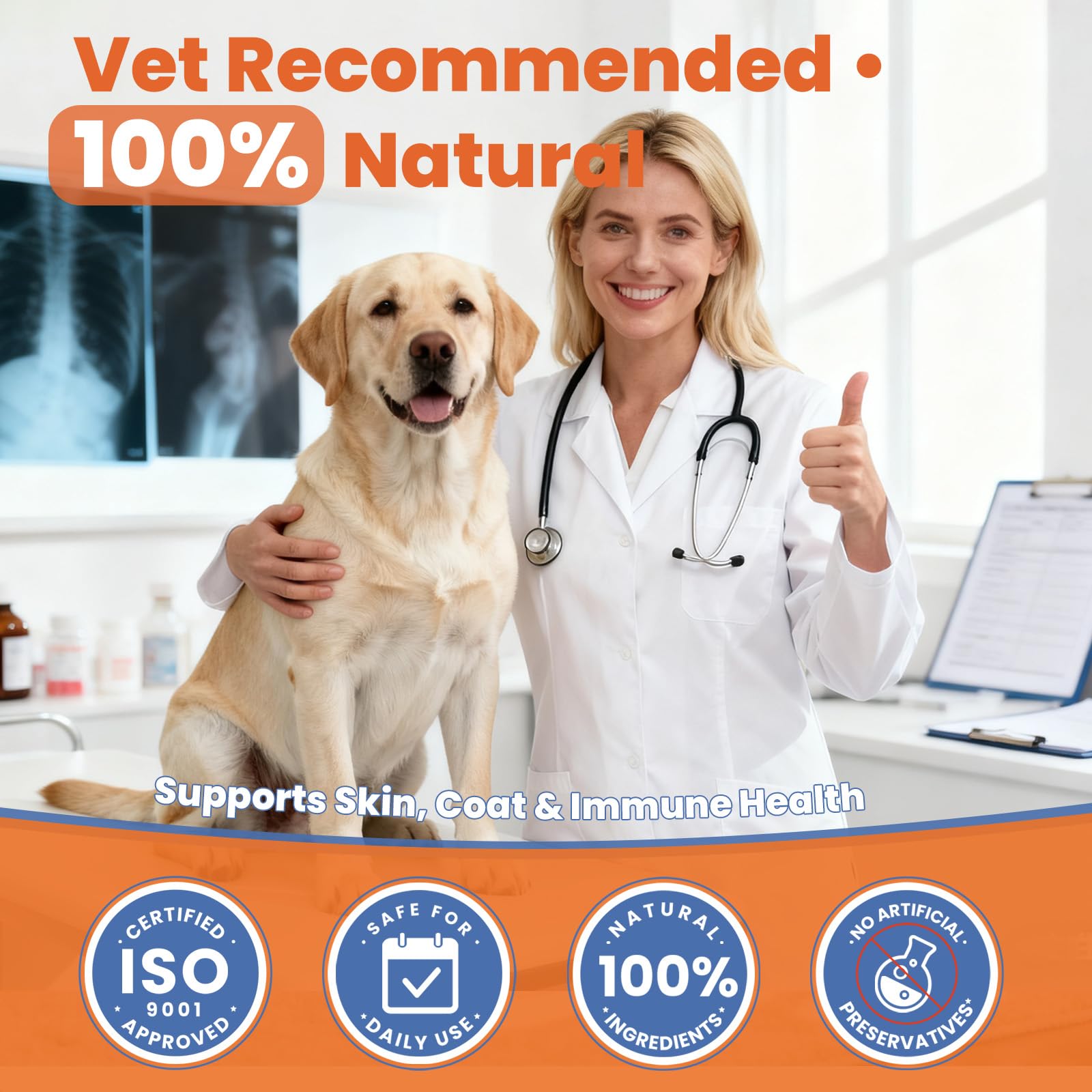 Vitamine E et zinc dans VUN – complément pour chien.