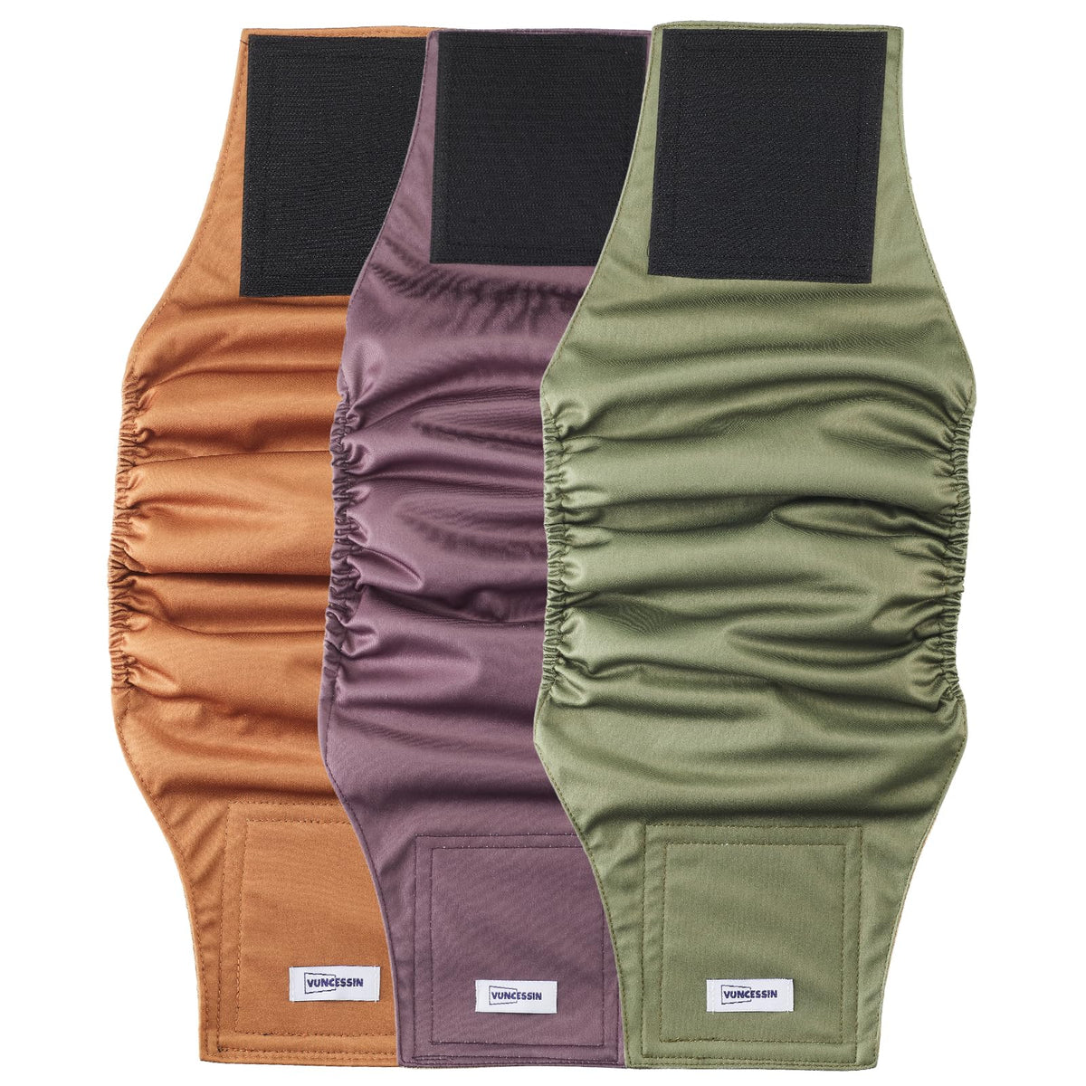 Bandes ventrales lavables VUNCESSIN pour chien mâle, pack de trois.