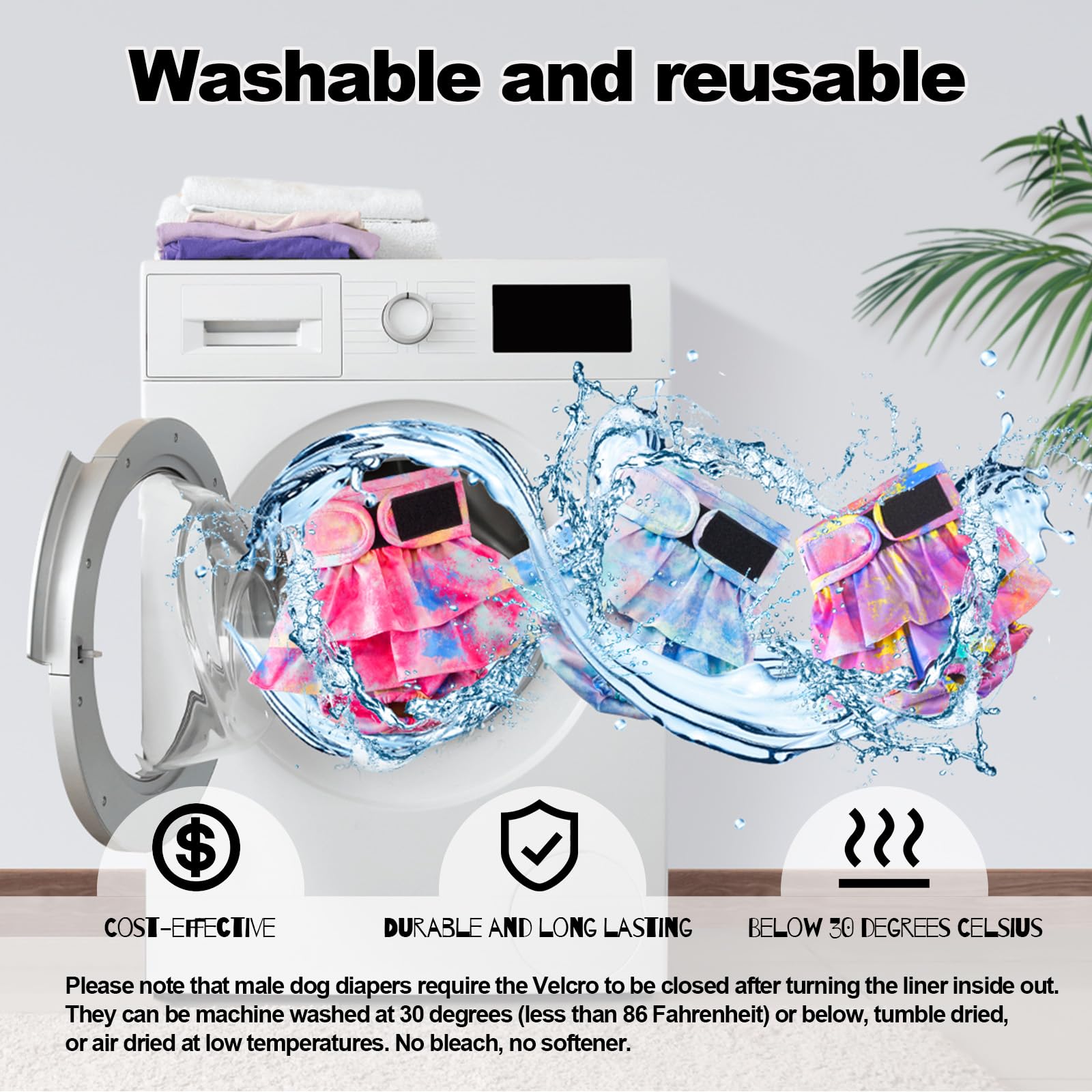 VUNCESSIN lavage en machine à 30°C, réutilisable et économique.