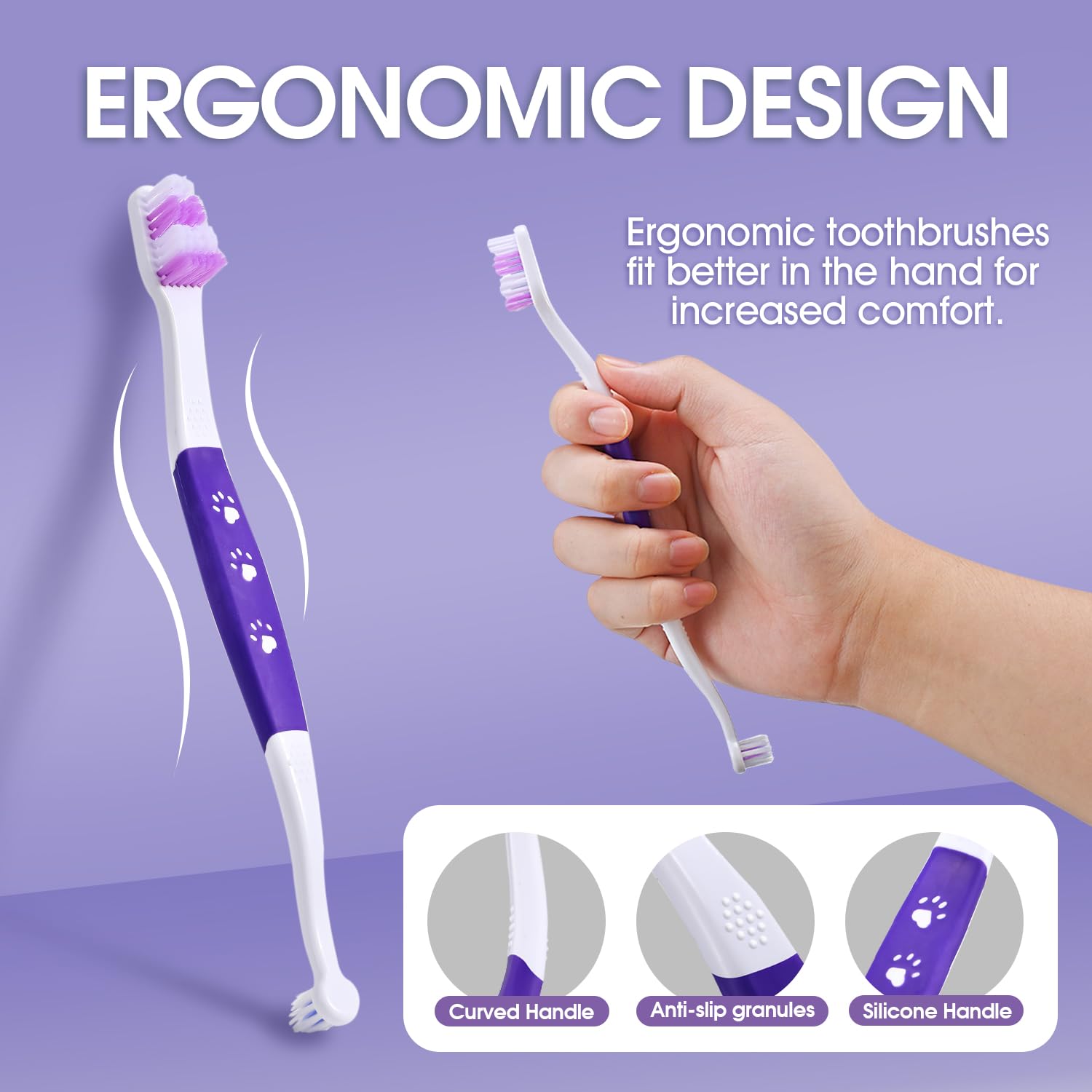 VVHOMIFE brosse chien brins 0,09 mm, douceur pour gencives sensibles.