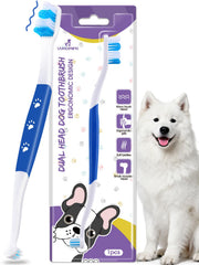 VVHOMIFE brosse dent chien double tete 60deg pour nettoyage en profondeur