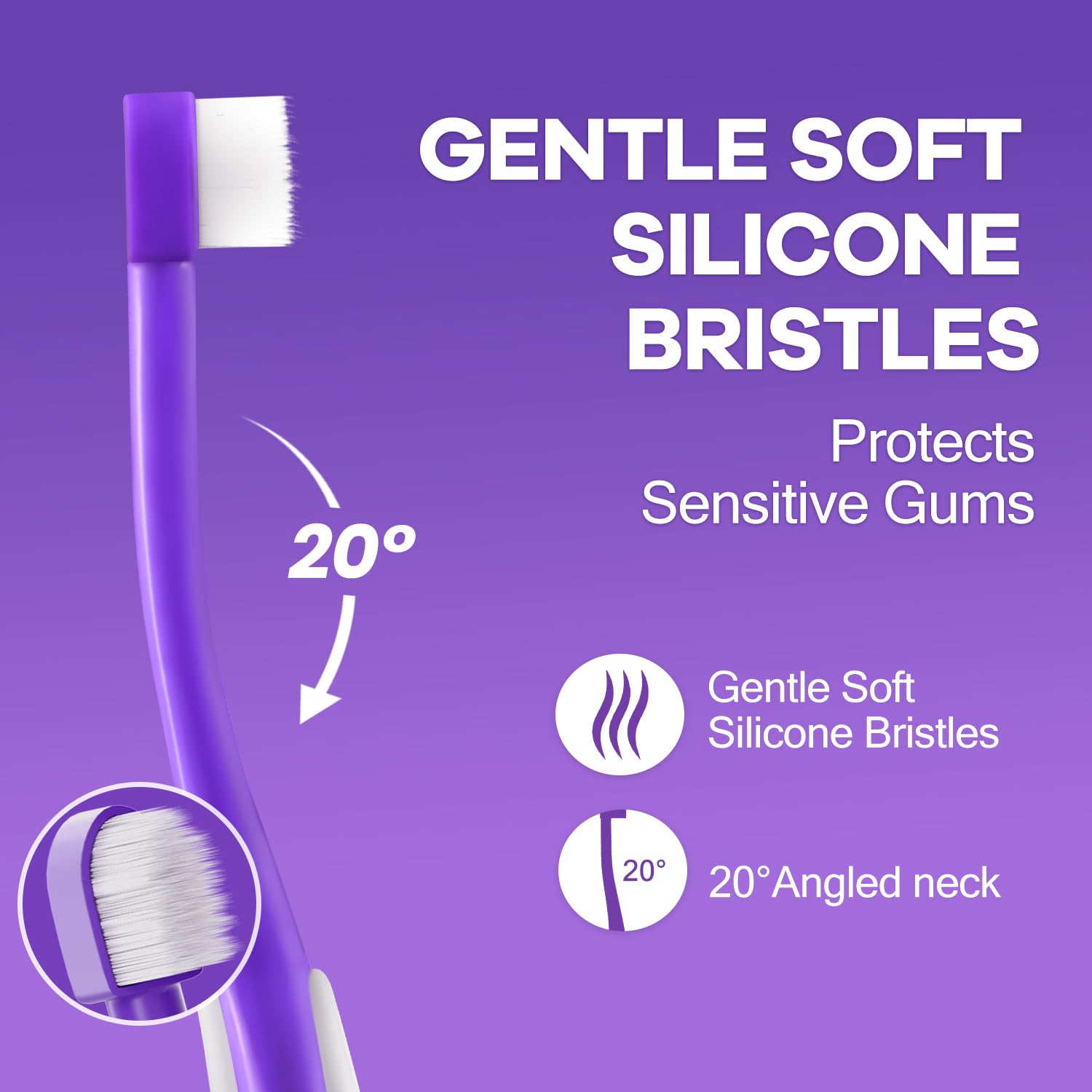 VVHOMIFE brosse-dent en silicone ultra-doux protège les gencives sensibles.