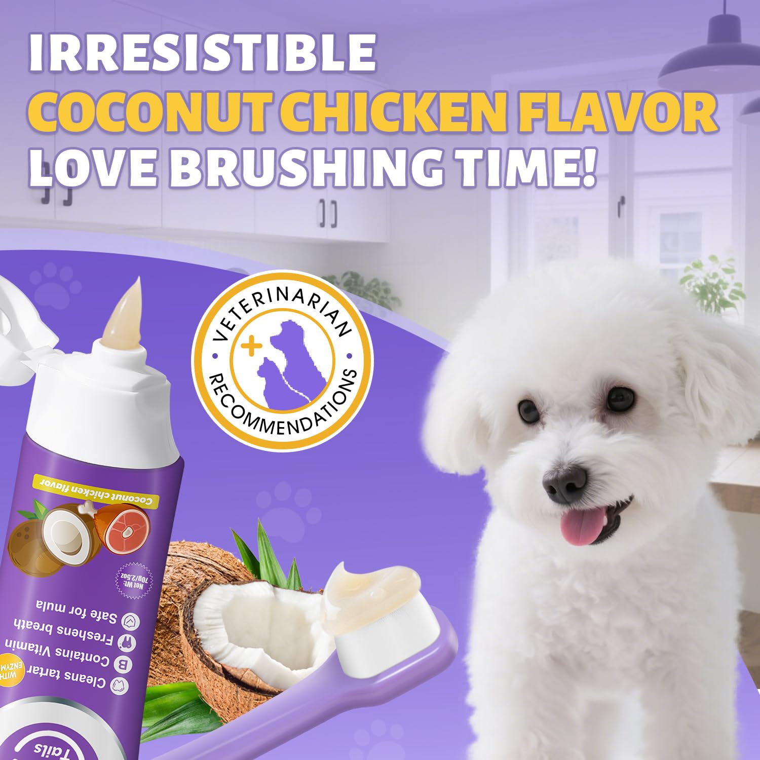 Brosse doigt VVHOMIFE pour chien, soin délicat des gencives et des dents.