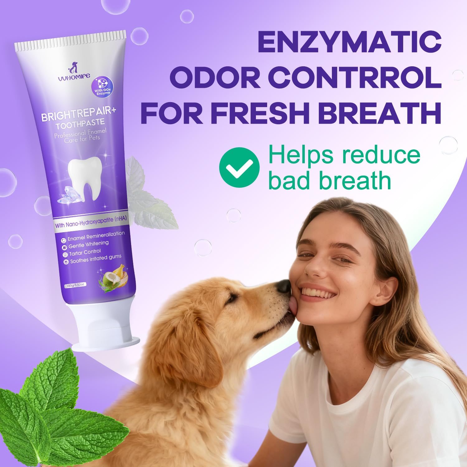 VVHOMIFE dentifrice nHA 6% – remineralisation douce de l’émail.