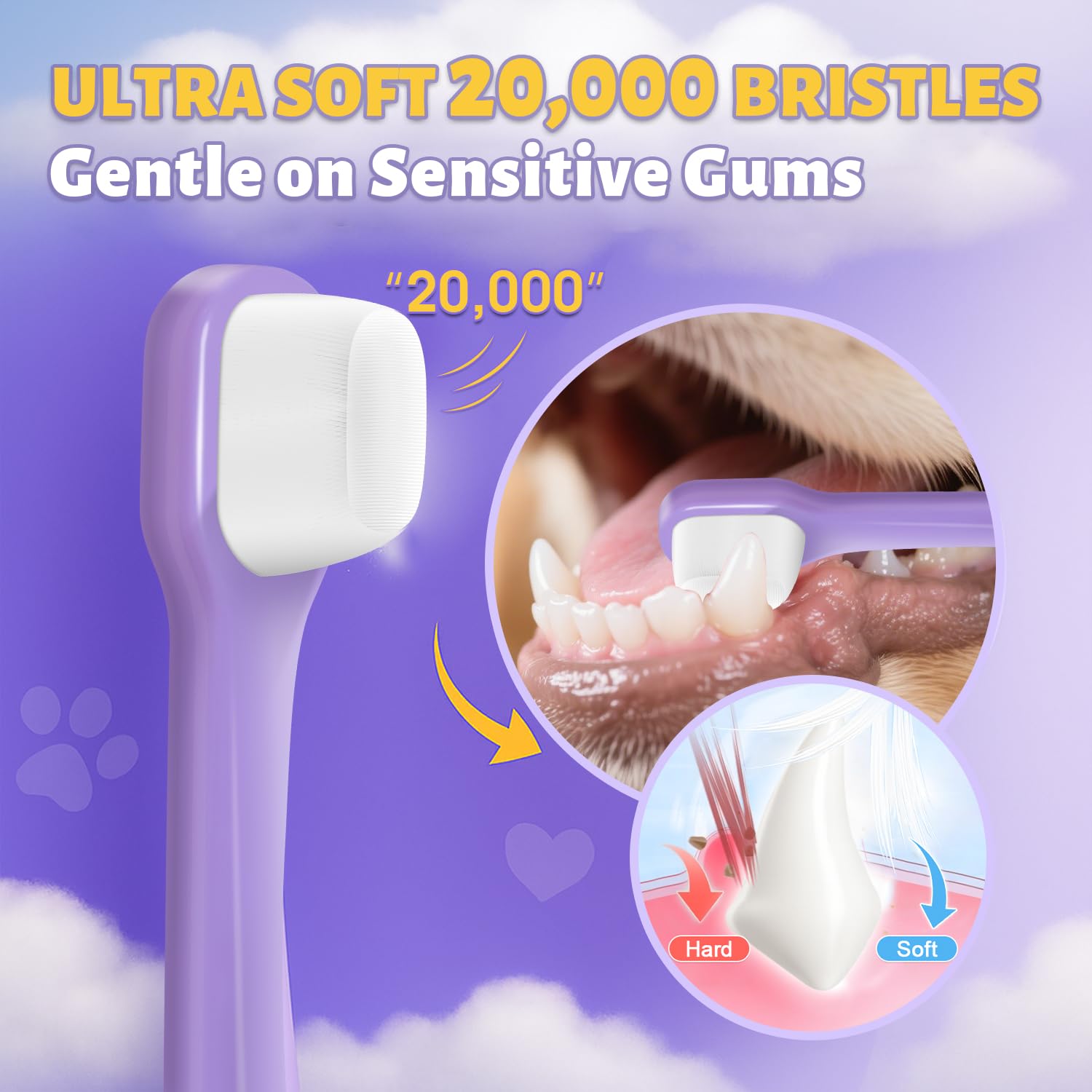 VVHOMIFE – Dos double-face caoutchouc doux, meilleure prise pendant le brossage.