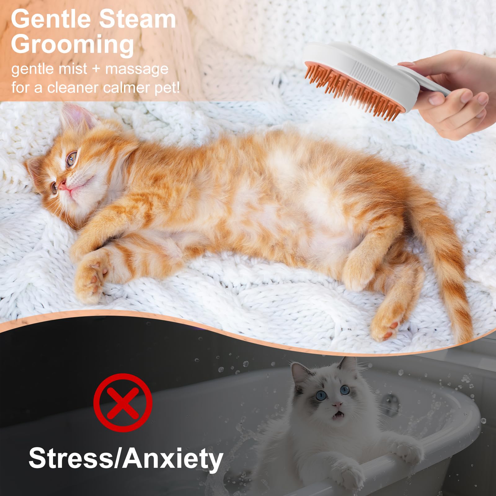 Brosse vapeur VVVVVW pour chiens apaise et démêle sans effort.