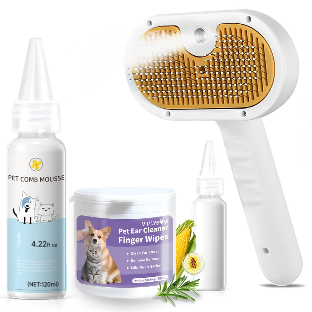 Brosse vapeur VVWVVW pour chat, 3 en 1, facilite le toilettage.