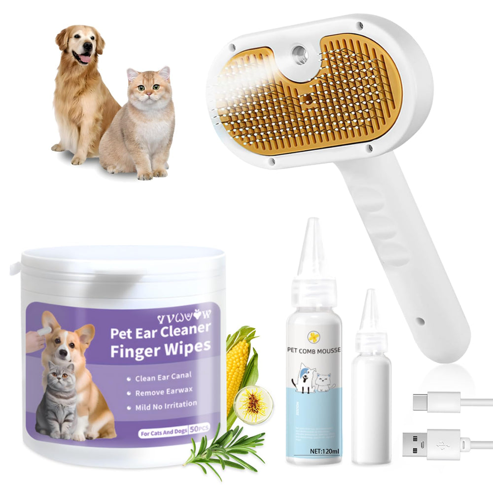 Brosse Vapeur VVWVVW pour chiens et chats – élimine les poils en douceur.