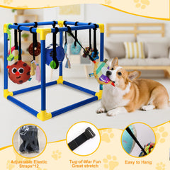 VYNALTIX Puppy Play Gym attaches-elastiques-reglables: jouets reglables pour varier les sessions