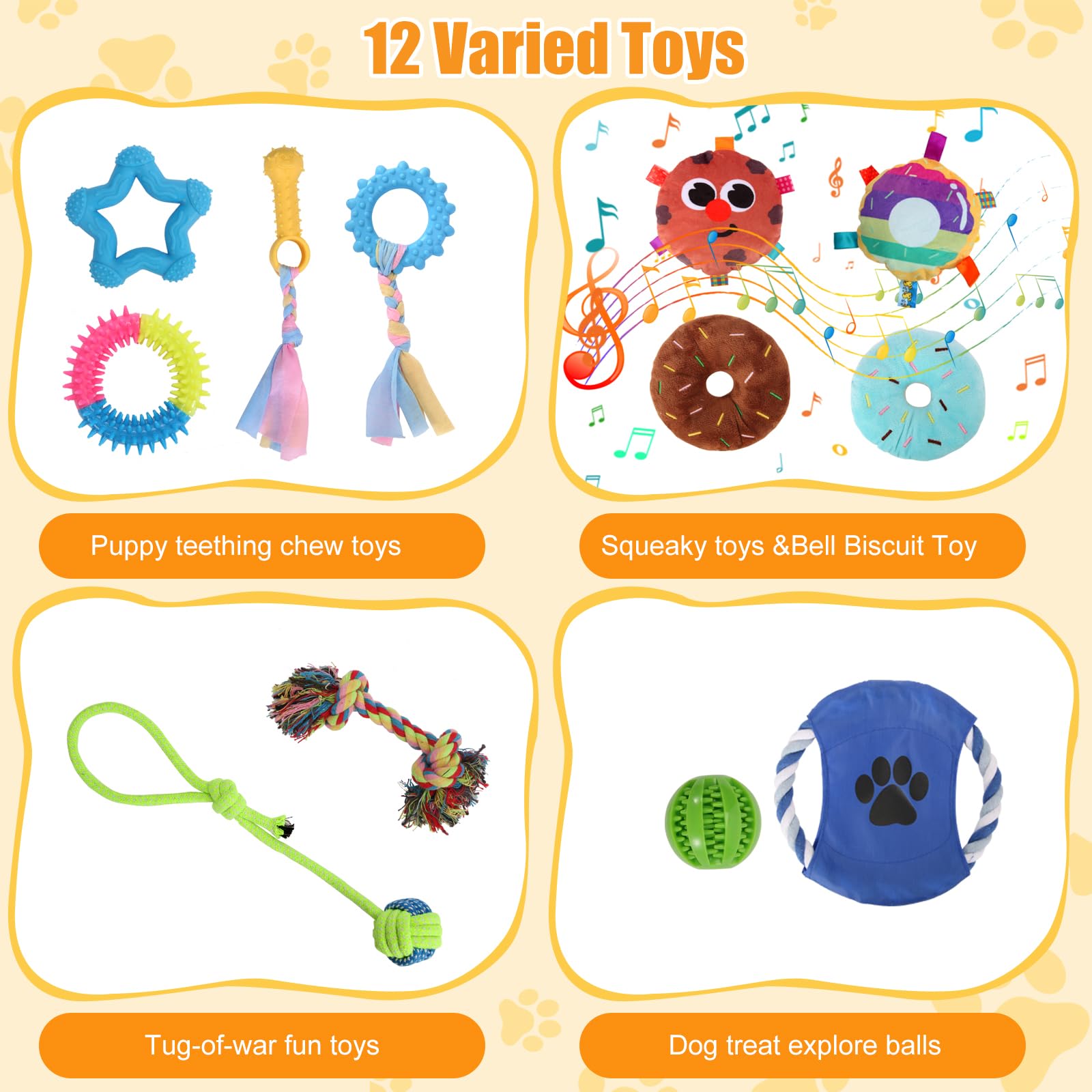 VYNALTIX Puppy Play Gym jouets-a-sifflets: stimulation auditive lors des jeux et apprentissages